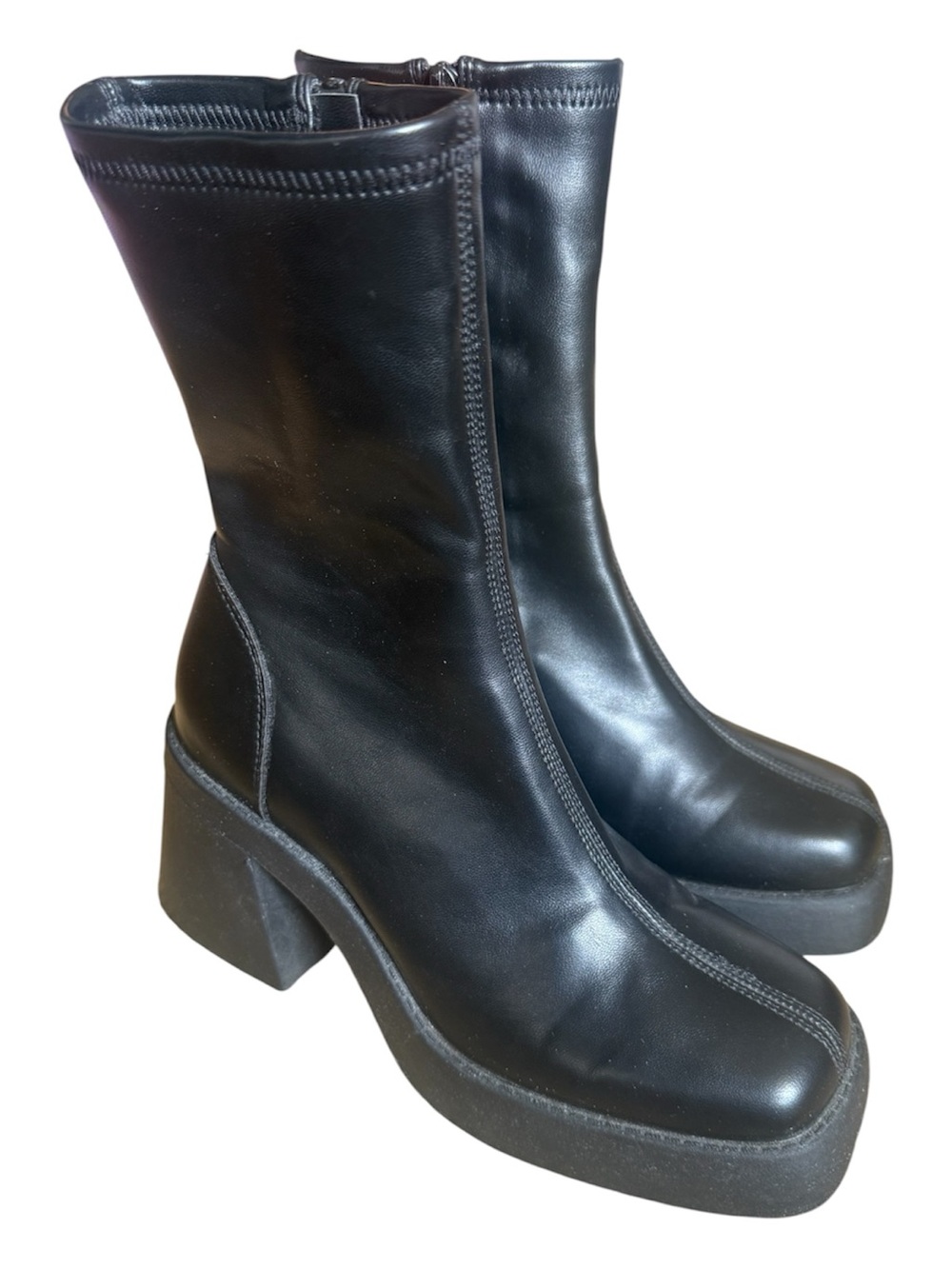 ASOS DESIGN Radiate Wide Fit Black Platform Boots US 8W UK 6